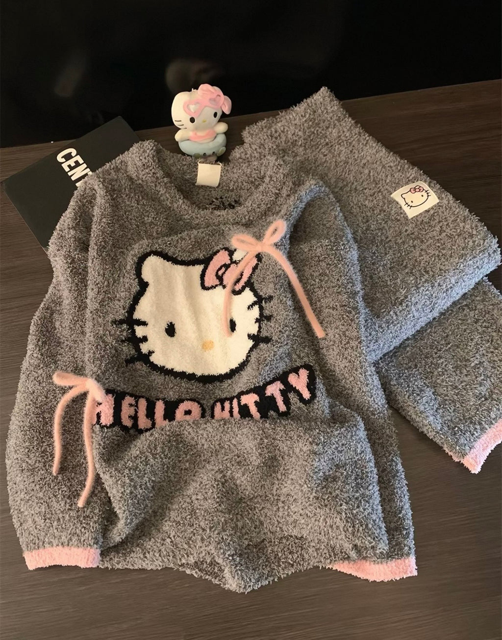 Sanrio Hello Kitty Fluffy Plush Pajama🎀🩶