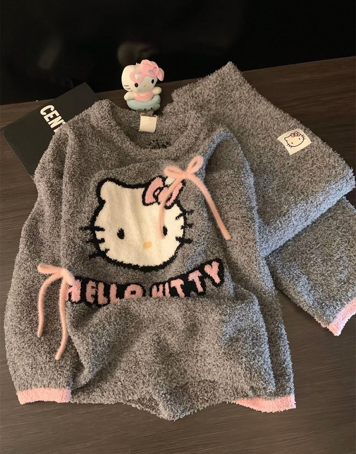 Sanrio Hello Kitty Fluffy Plush Pajama🎀🩶