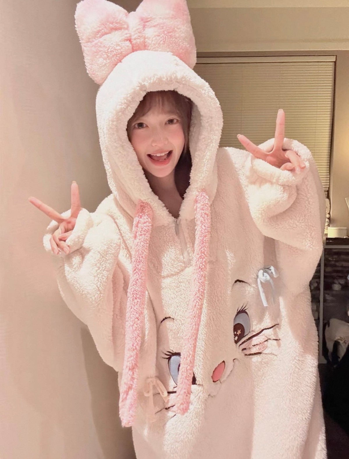 Marie Long Fluffy Fleece Hooded Nightgown / Dress 🎀