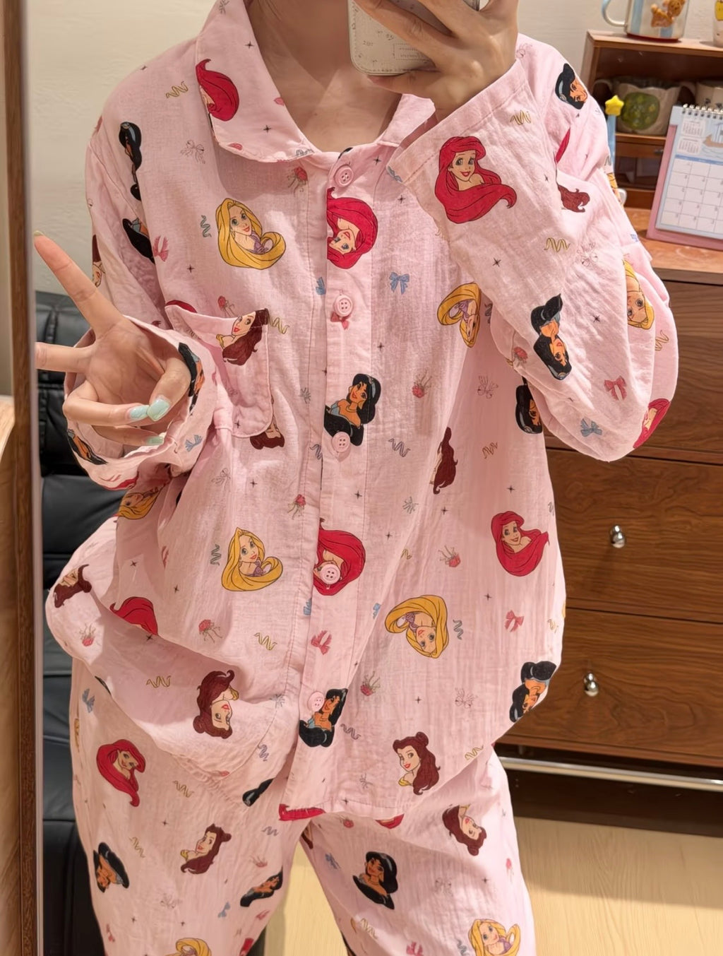 Disney Princesses Pink Cotton Pyjama