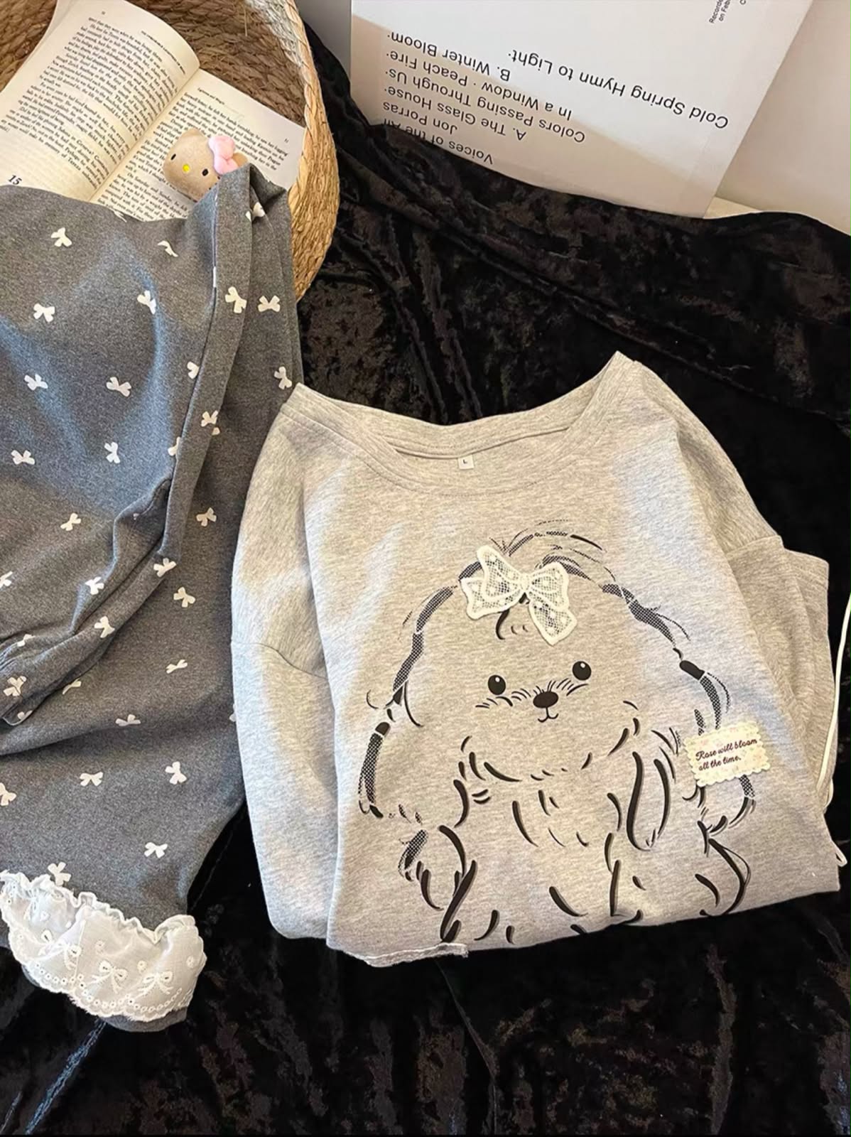 Fluffy Puppy Pajama Set 🐶🎀