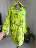 Mike Print Plush Fleece Hoodie Blanket 💚
