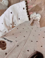 Beige Cute Bear Fleeced Pyjama