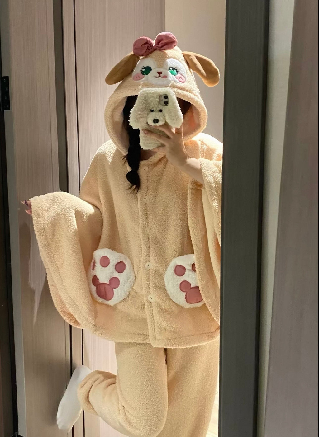 CookieAnn Fluffy Fleece Cape & Pants Pajama Set