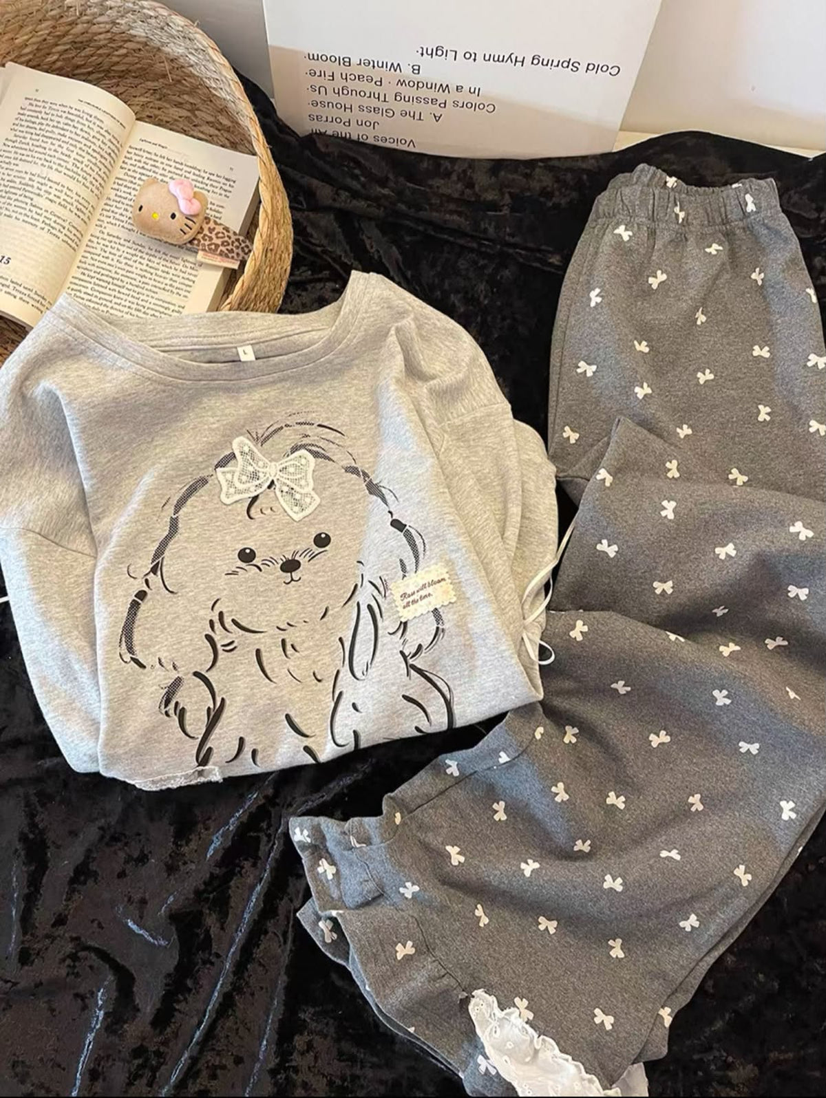 Fluffy Puppy Pajama Set 🐶🎀