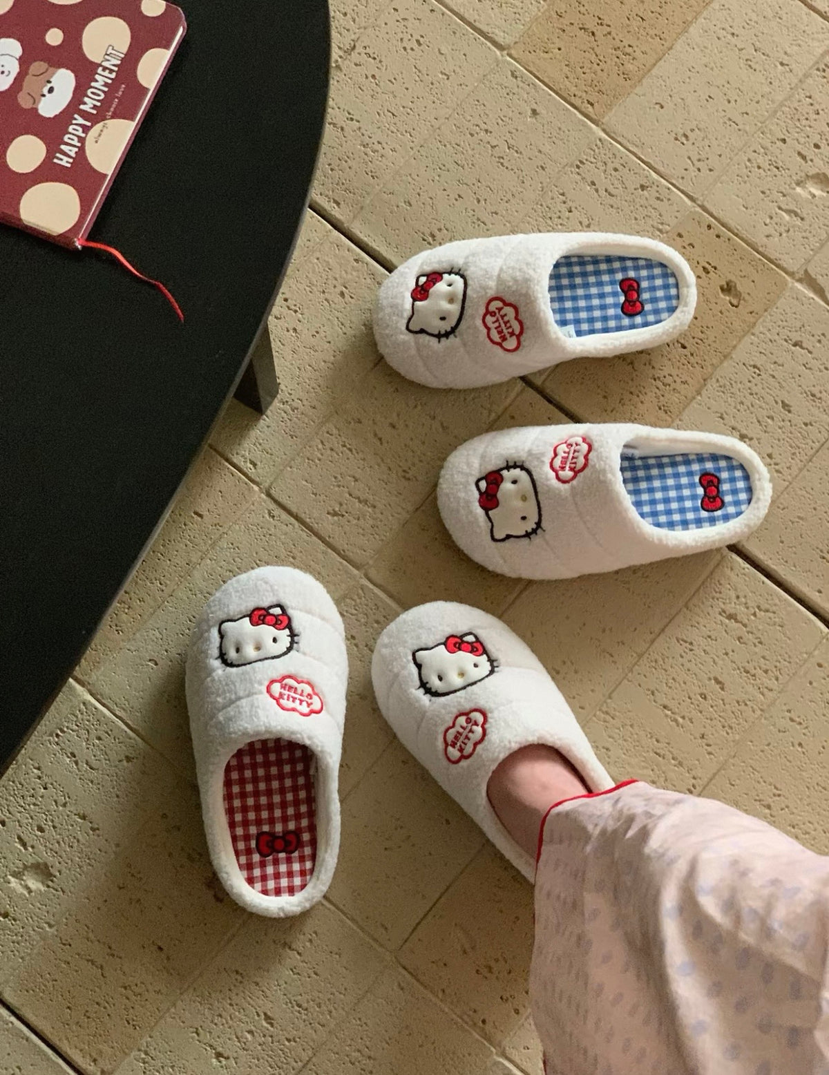 Hello Kitty Fluffy Plush Slippers