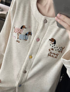 Cute Dachshund Puppy Embroidered Fleece Pajama