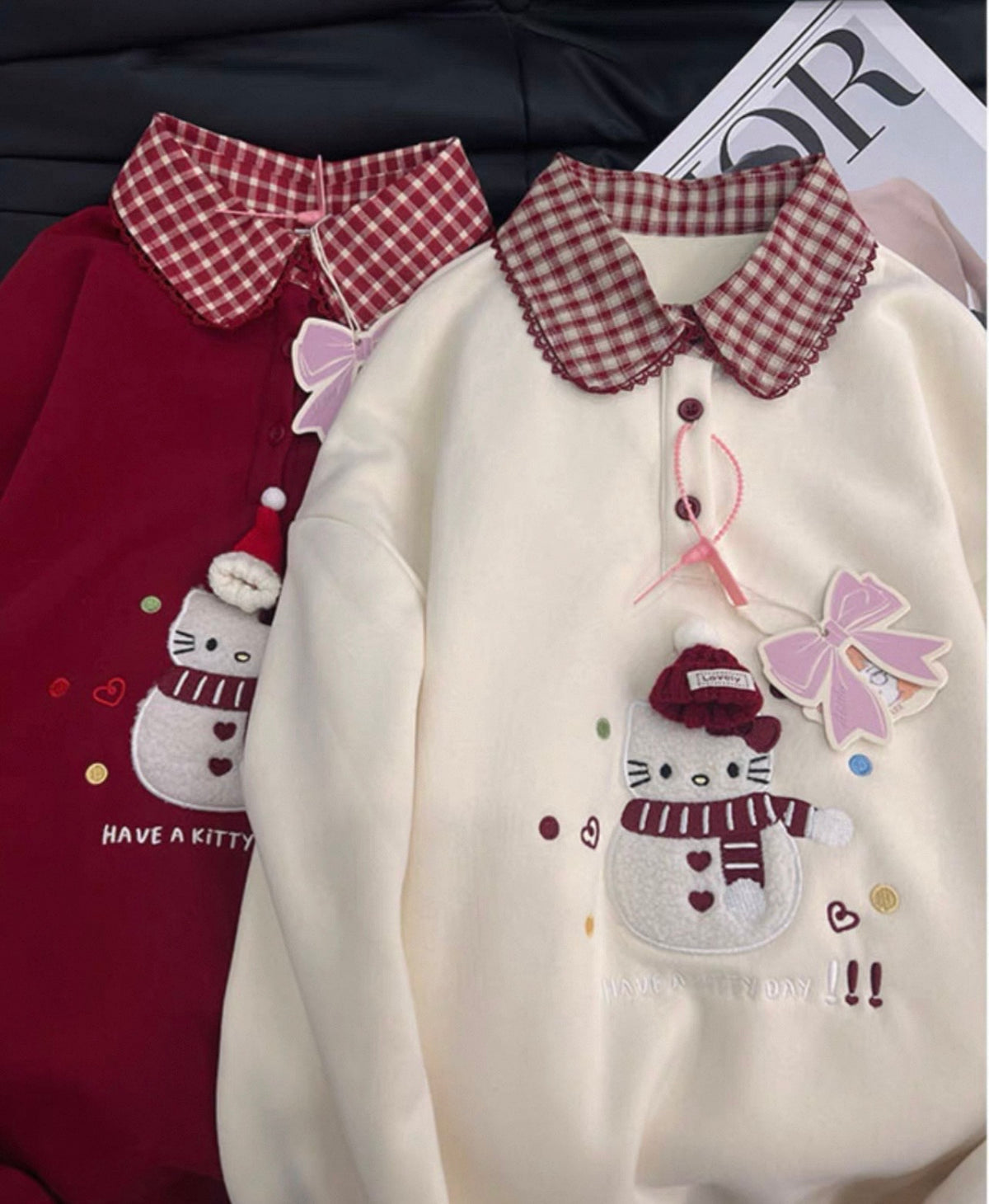 Hello Kitty Snowman Christmas Collar Fleece Sweatshirt