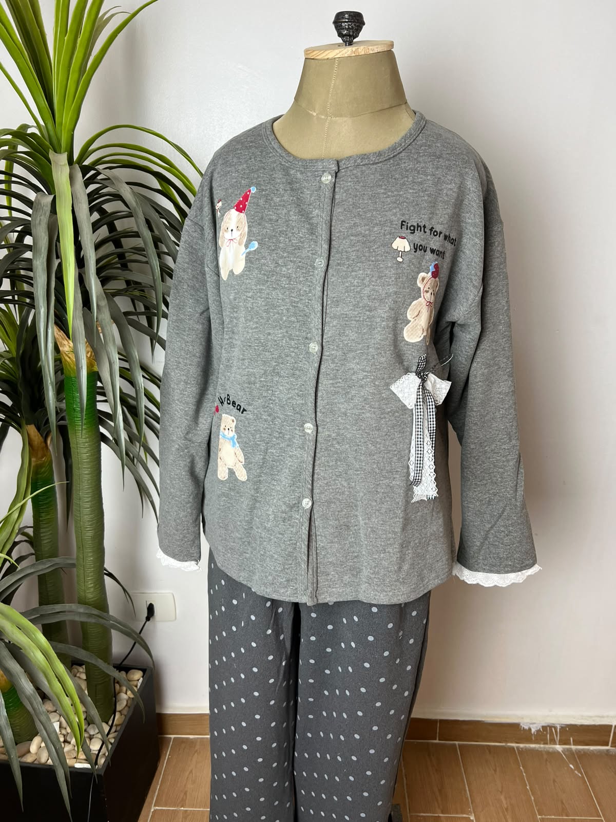 Teddy Bear Polka Dot Pajama 🧸🎀