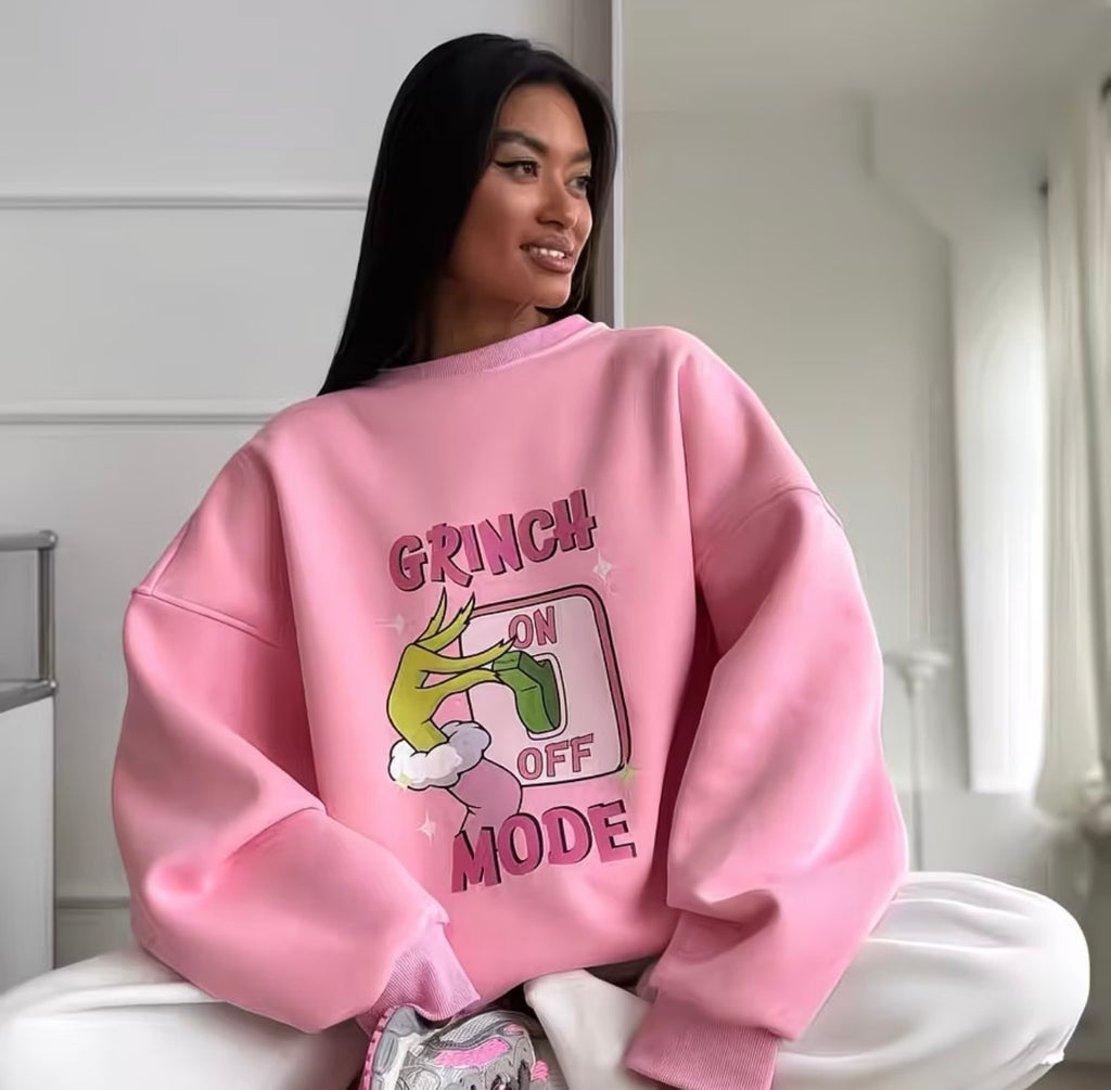 The Grinch "Mode On" Oversized Winter Sweatshirt 🎄🎅🏻