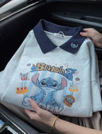 Stitch Story Polo Collar Sweatshirt 💙✨