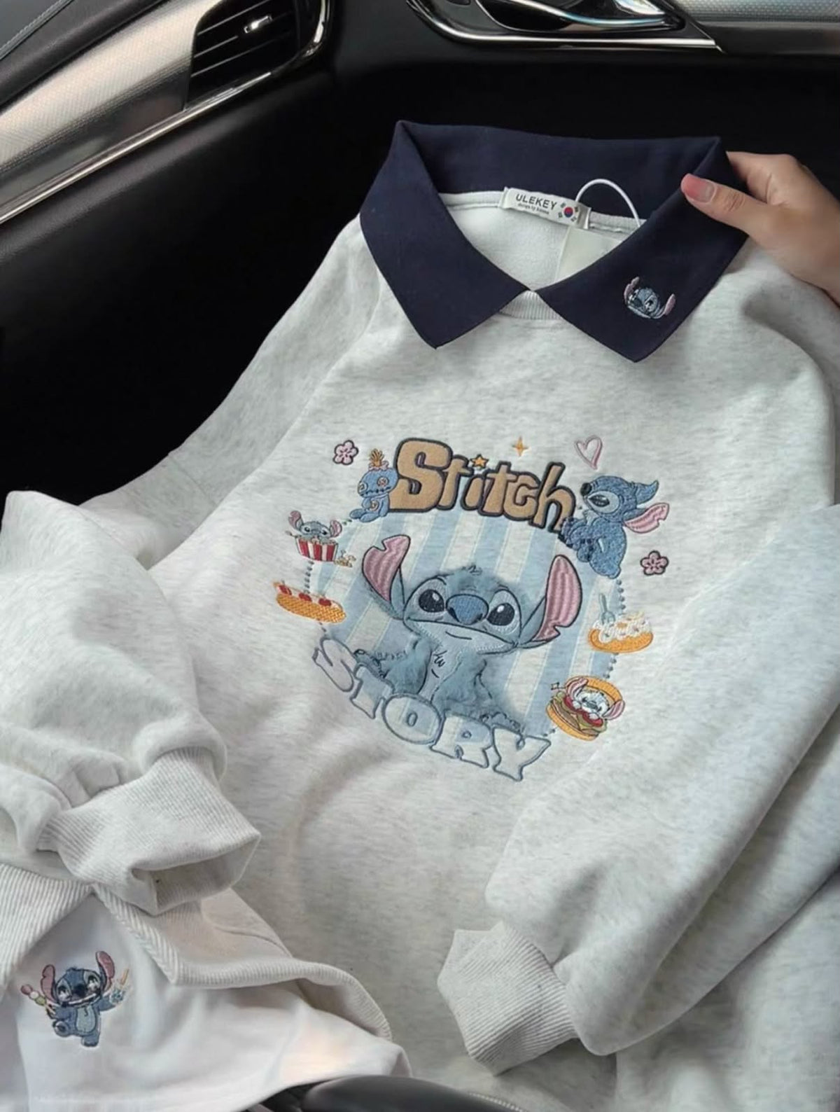 Stitch Story Polo Collar Sweatshirt 💙✨