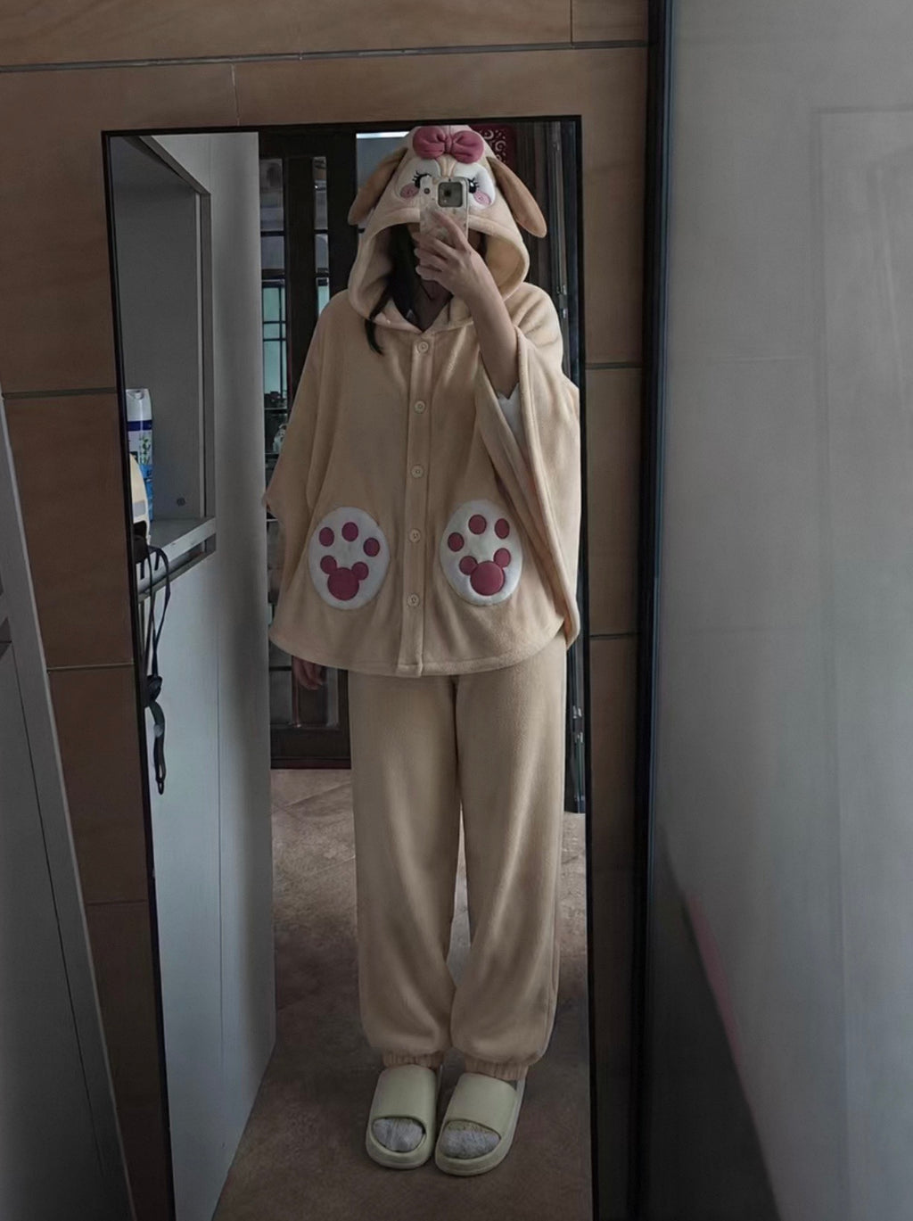 CookieAnn Fluffy Fleece Cape & Pants Pajama Set