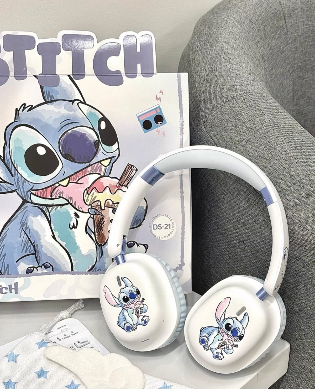 Stitch & Angel 💙🩷 headphones
