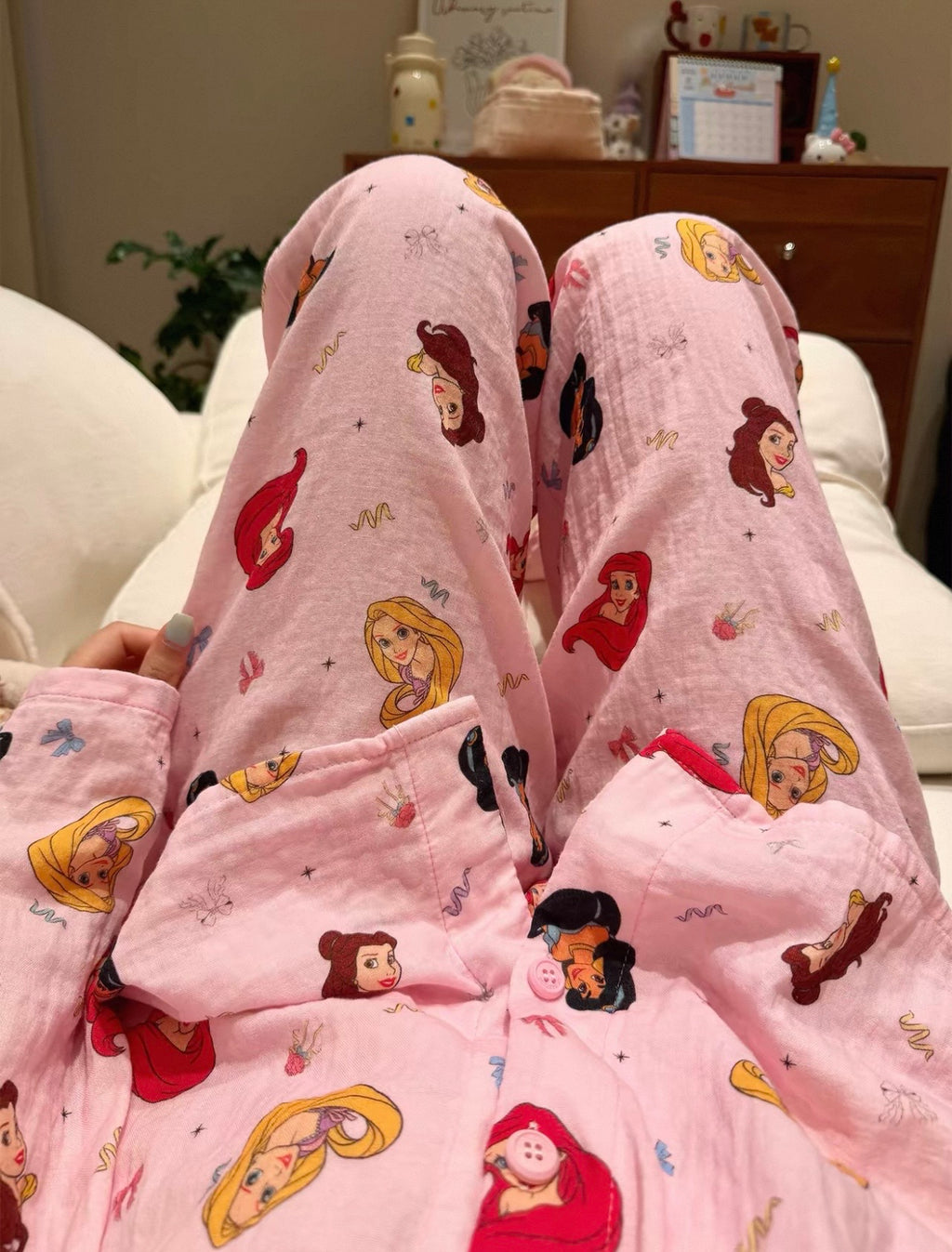 Disney Princesses Pink Cotton Pyjama