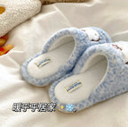 Hello Kitty Leopard Fuzzy Plush Slippers