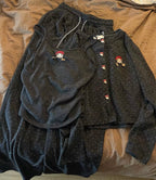 3-Piece Polka Dot Loungewear Set