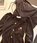 3-Piece Polka Dot Loungewear Set