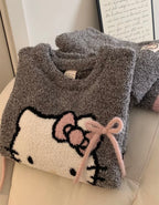 Sanrio Hello Kitty Fluffy Plush Pajama🎀🩶