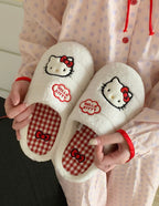 Hello Kitty Fluffy Plush Slippers
