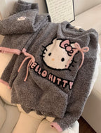 Sanrio Hello Kitty Fluffy Plush Pajama🎀🩶